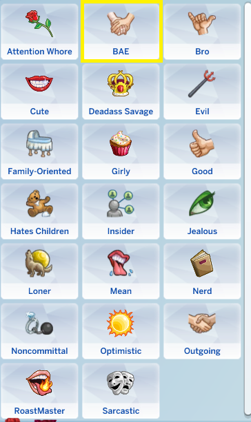 list of all sims 4 traits
